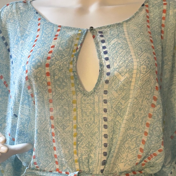 CV by Cynhia Vincent Global
Print Kaftan Tunic
Top M 
Turquoise Blue - Picture 6 of 9